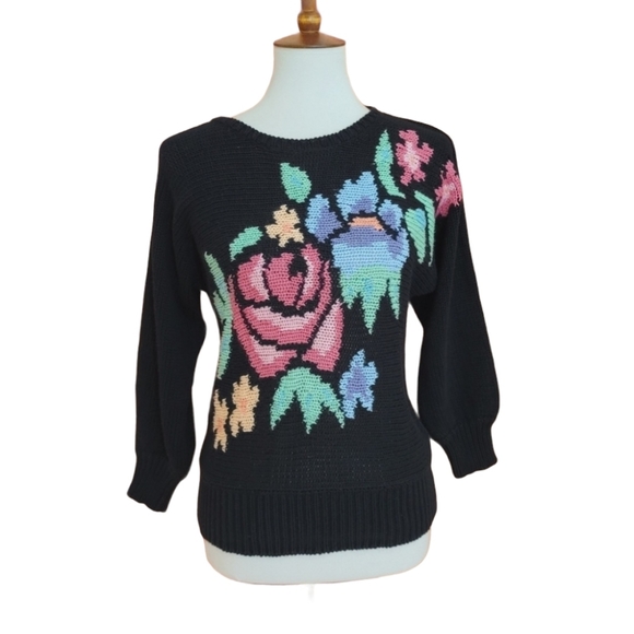 Jimmy Garcia Vintage Floral Knit Sweater - Picture 2 of 6